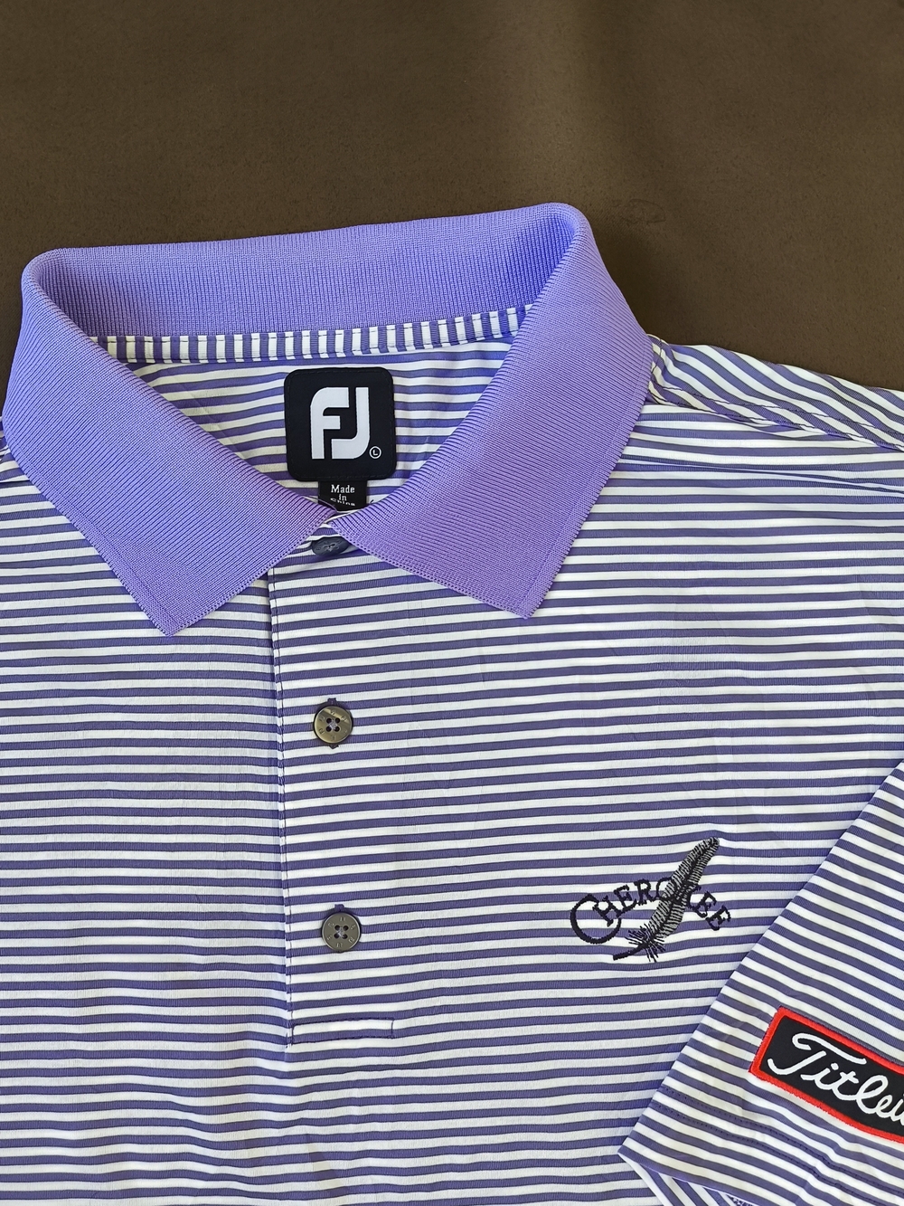 FootJoy Titleist Men's Purple Stripe Performance Golf Polo Size Large